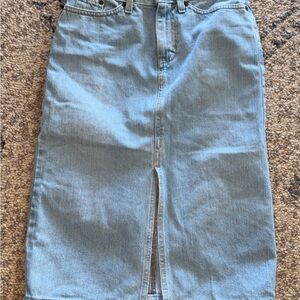GAP JEANS mid length vintage Jean skirt with front slit